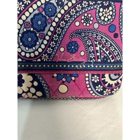 Vera Bradley paisley printed purple,blue & white snap open wallet.  #9-0245 - Picture 3 of 11